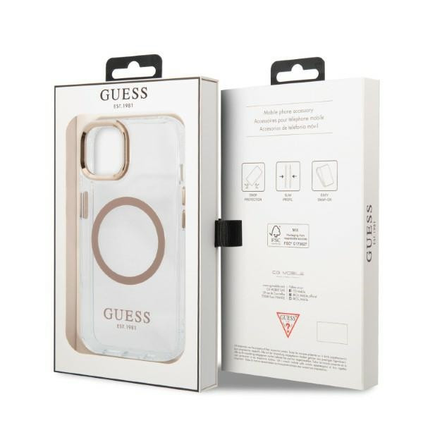 Etui Do iPhone 13 Guess Metal Outline MagSafe Przezroczysty