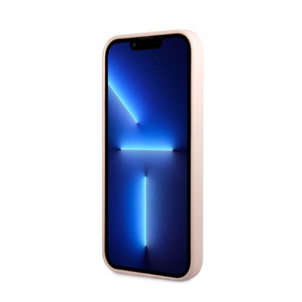Etui Do iPhone 13 Guess Silicone Logo Plate MagSafe Różowy