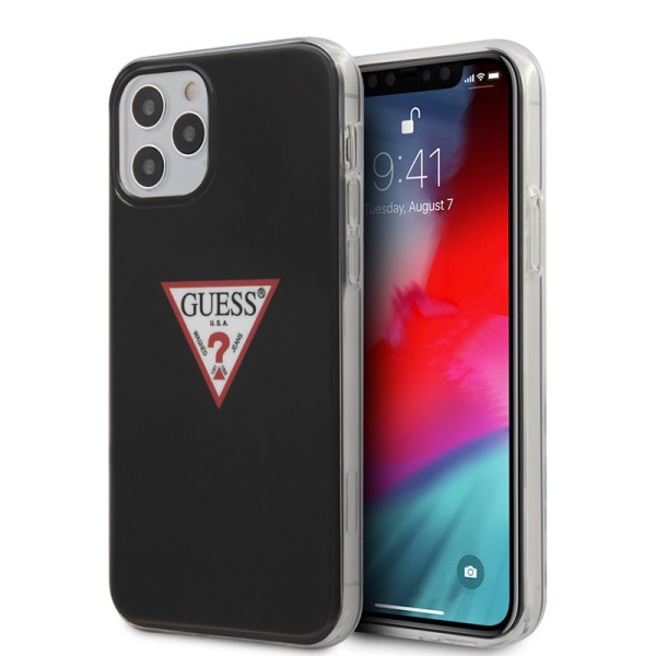 Etui Do iPhone 12 / iPhone 12 Pro Guess Triangle Logo Czarny