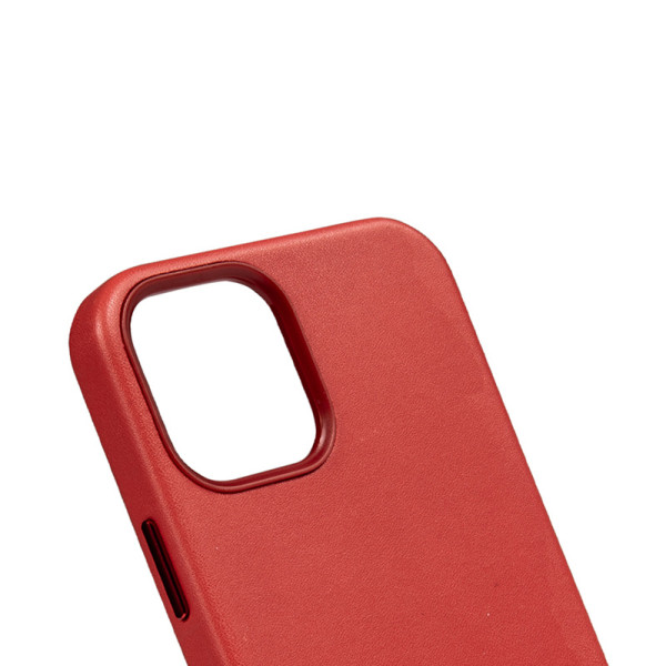Etui Ze Skóry Do iPhone 12 / iPhone 12 Pro MagSafe Crong Essential Cover Magnetic Czerwony