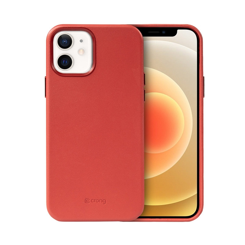 Etui Ze Skóry Ekologicznej Do iPhone 12 / iPhone 12 Pro Crong Essential Cover Czerwony