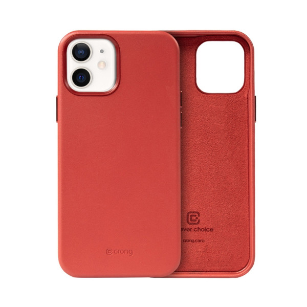 Etui Ze Skóry Ekologicznej Do iPhone 12 / iPhone 12 Pro Crong Essential Cover Czerwony