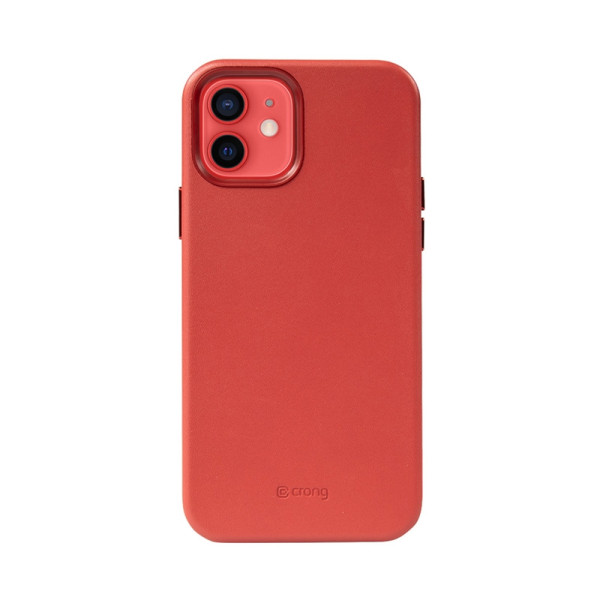 Etui Ze Skóry Ekologicznej Do iPhone 12 / iPhone 12 Pro Crong Essential Cover Czerwony
