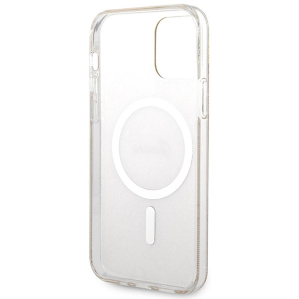 Zestaw Etui + Ładowarka MagSafe Do iPhone 12 / iPhone 12 Pro Guess Bundle Pack MagSafe 4G Brązowy