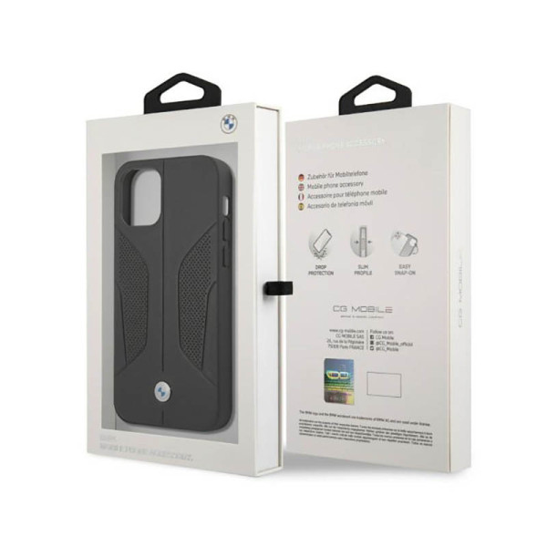 Etui Do iPhone 12 / iPhone 12 Pro BMW Leather Perforate Sides Czarny