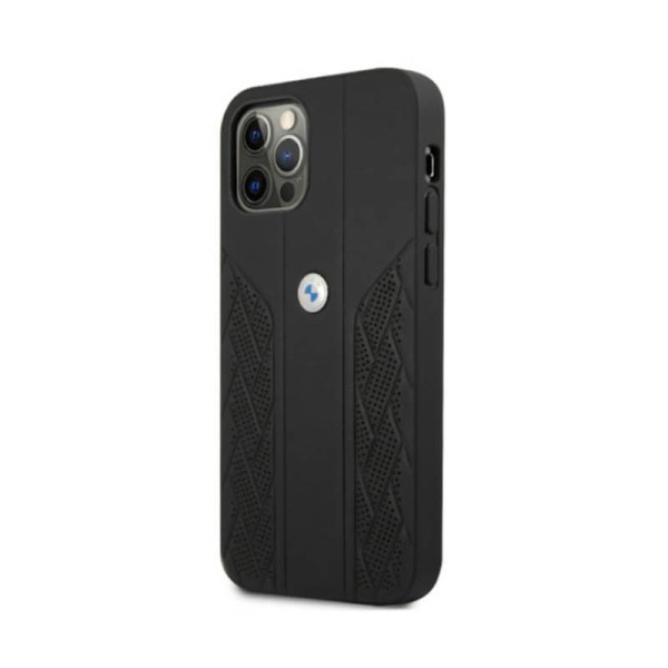 Etui Do iPhone 12 / iPhone 12 Pro BMW Leather Curve Perforate Czarny