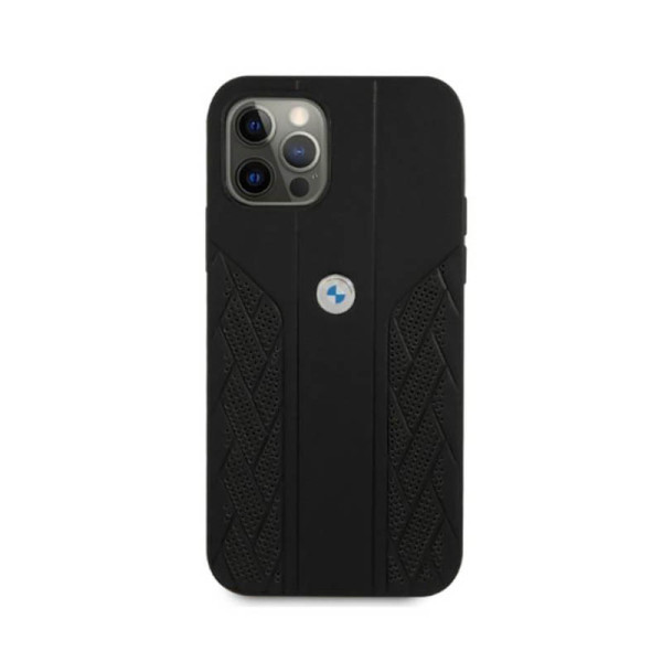 Etui Do iPhone 12 / iPhone 12 Pro BMW Leather Curve Perforate Czarny