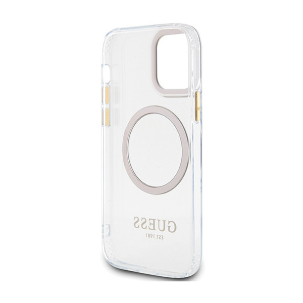 Etui Do iPhone 12 / iPhone 12 Pro Guess Metal Outline MagSafe Przezroczysty