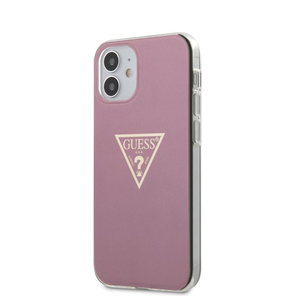 Etui Do iPhone 12 Mini Guess Metallic Triange Różowy