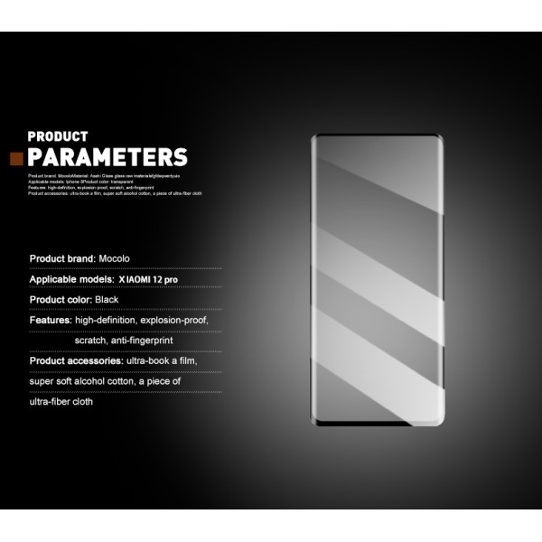 Szkło Ochronne Na Cały Ekran Xiaomi 12 Pro Mocolo 3D 9H Full Glue