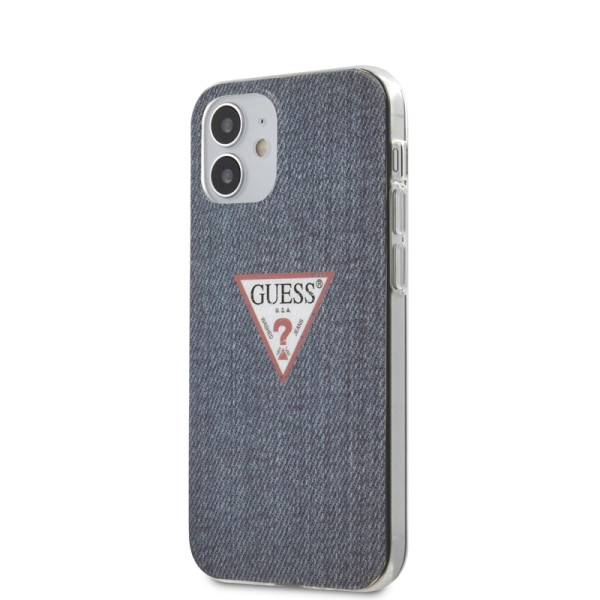 Etui Do iPhone 12 Mini Guess Denim Triangle Dk Niebieski