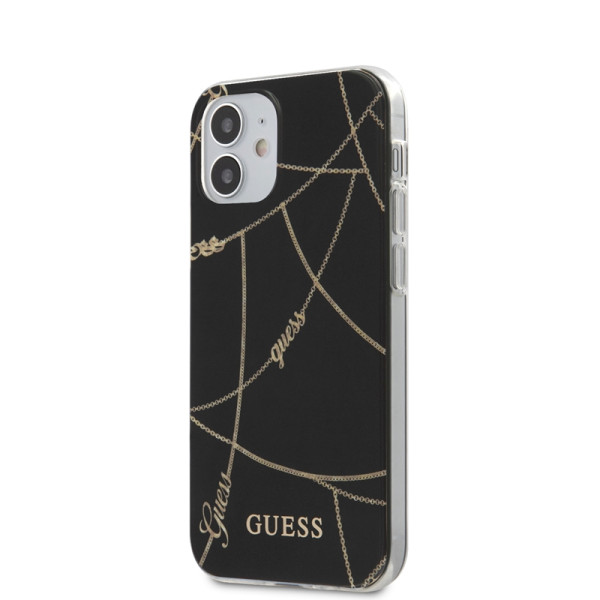 Etui Do iPhone 12 Mini Guess Gold Chain Czarny