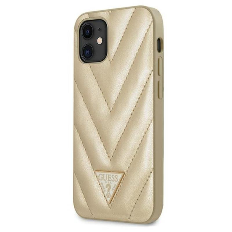 Etui Do iPhone 12 Mini Guess V Quilted Złoty