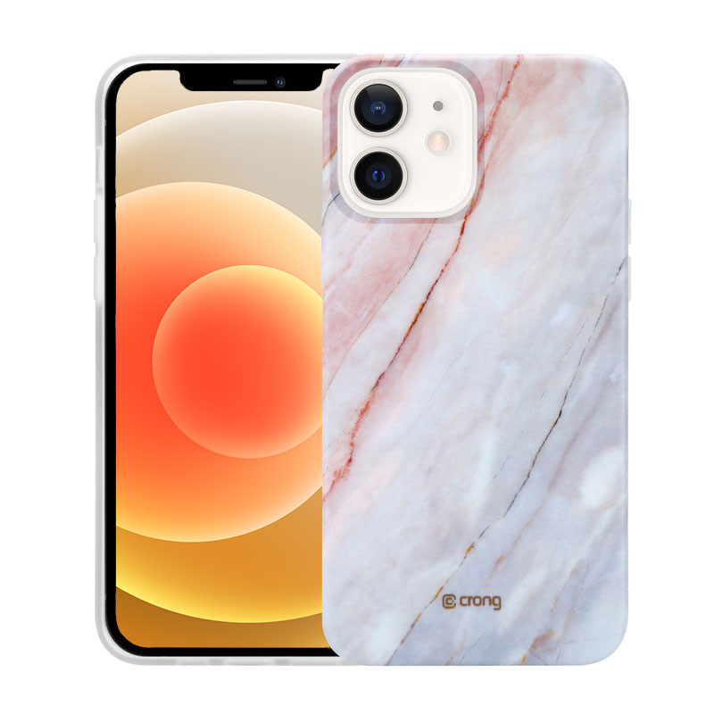 Etui Do iPhone 12 Mini Crong Marble Case Różowy