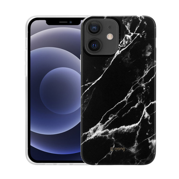 Etui Do iPhone 12 Mini Crong Marble Case Czarny