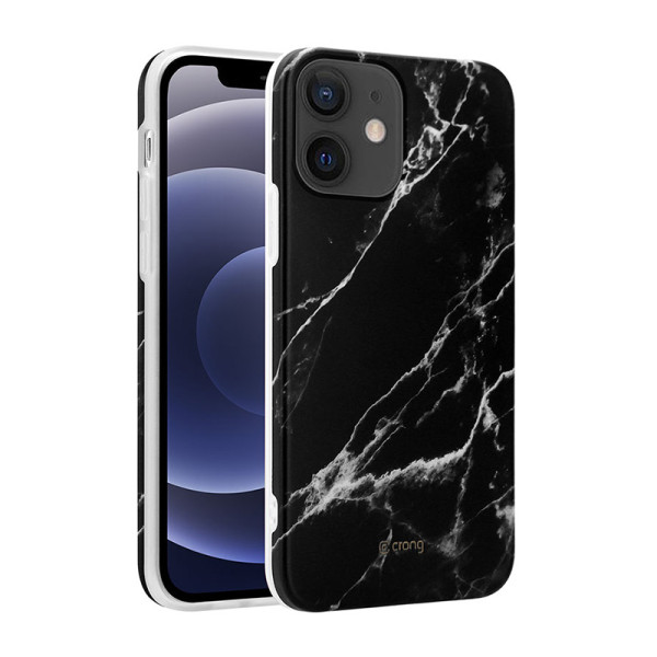 Etui Do iPhone 12 Mini Crong Marble Case Czarny