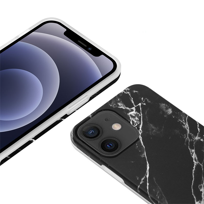 Etui Do iPhone 12 Mini Crong Marble Case Czarny