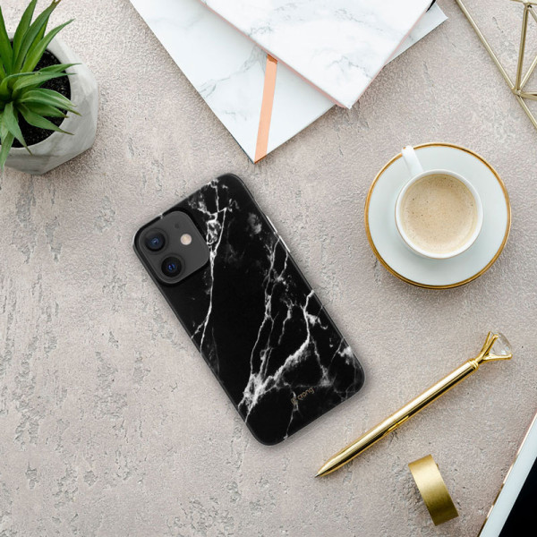 Etui Do iPhone 12 Mini Crong Marble Case Czarny