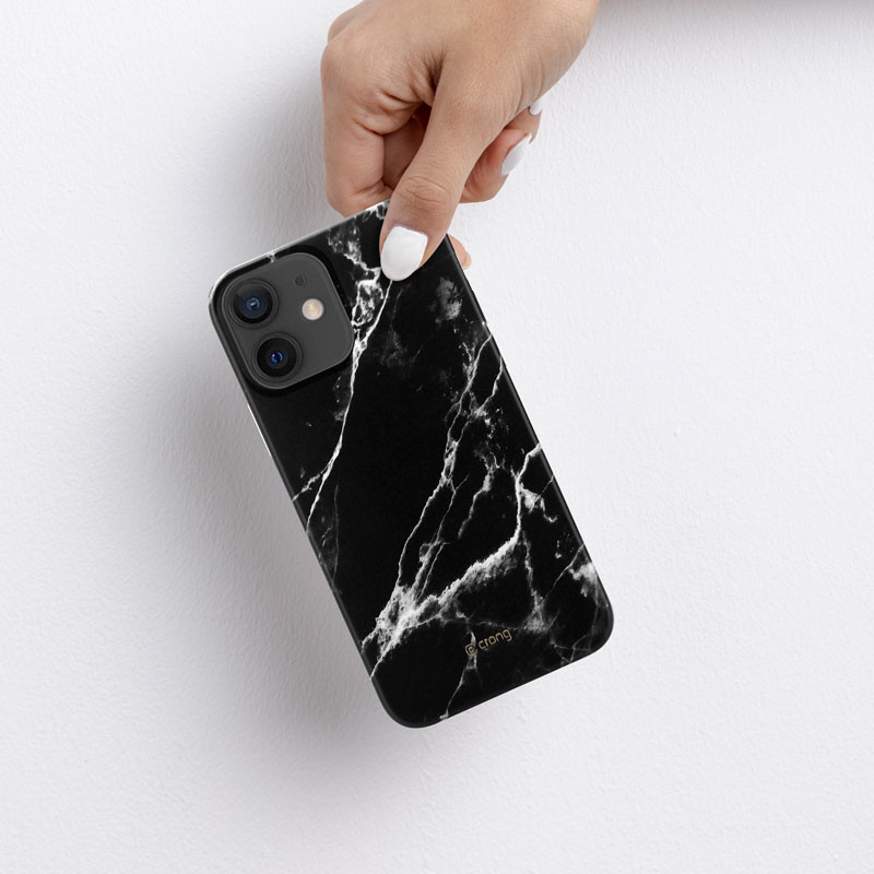 Etui Do iPhone 12 Mini Crong Marble Case Czarny