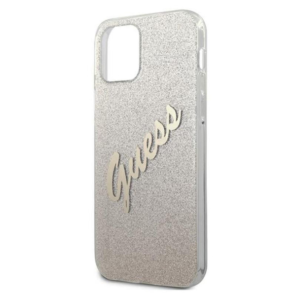 Etui Do iPhone 12 Mini Guess Glitter Gradient Script Złoty
