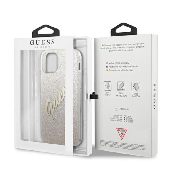 Etui Do iPhone 12 Mini Guess Glitter Gradient Script Złoty