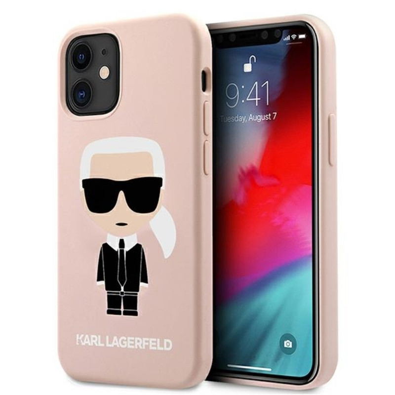 Etui Do iPhone 12 Mini Karl Lagerfeld Fullbody Silicone Iconic Różowy