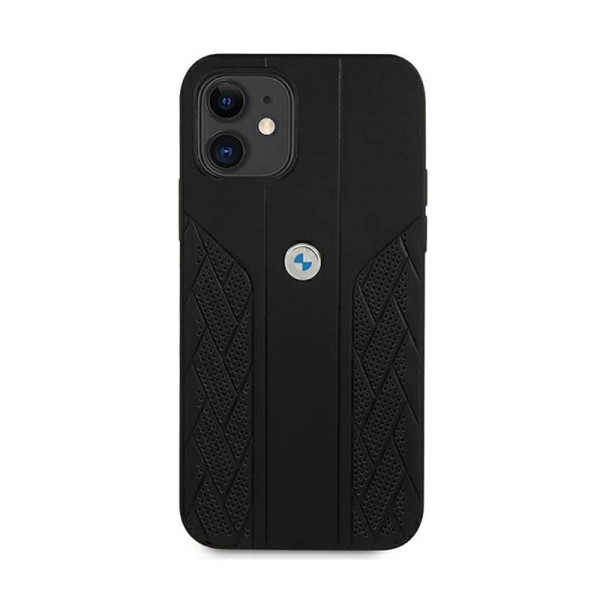 Etui Do iPhone 12 Mini BMW Leather Curve Perforate Czarny