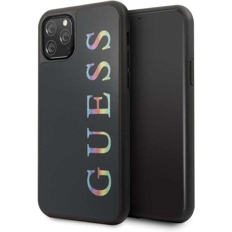 Etui Do iPhone 11 Pro Max Guess Double Layer Glitter Case Logo Multicolor Czarny
