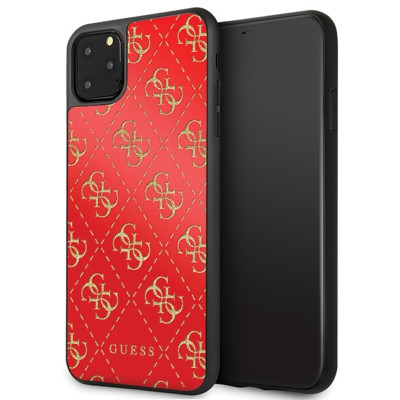 Etui Do iPhone 11 Pro Max Guess 4G Double Layer Glitter Case Czerwony