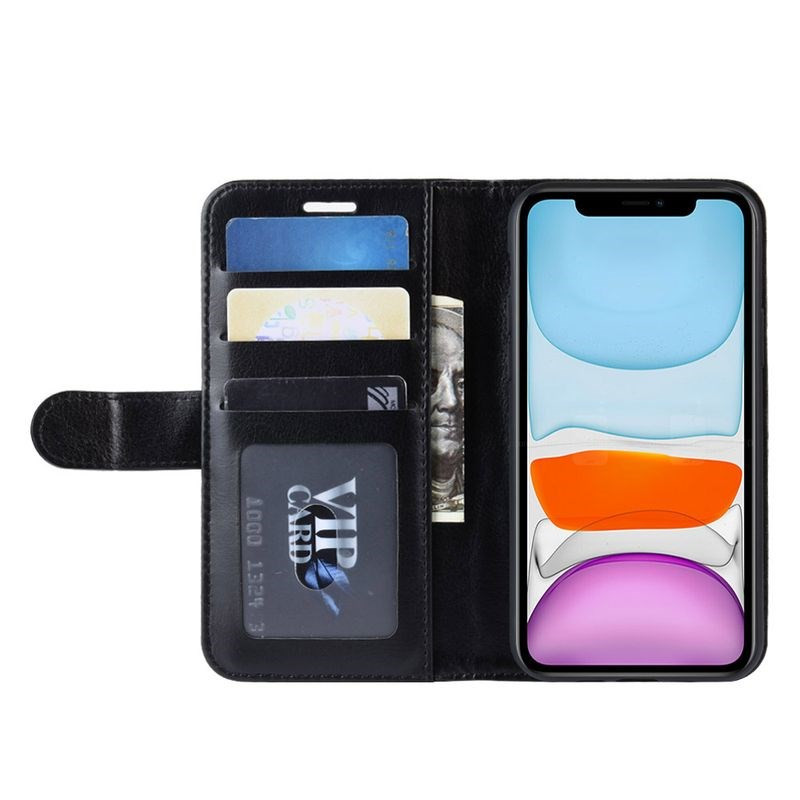 Etui Do iPhone 11 Pro Max Z Kieszeniami + Funkcja Podstawki Crong Booklet Wallet Czarny