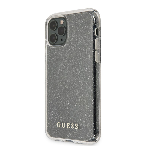 Etui Do iPhone 11 Pro Max Guess Glitter Case Srebrny