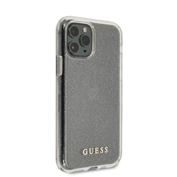 Etui Do iPhone 11 Pro Max Guess Glitter Case Srebrny