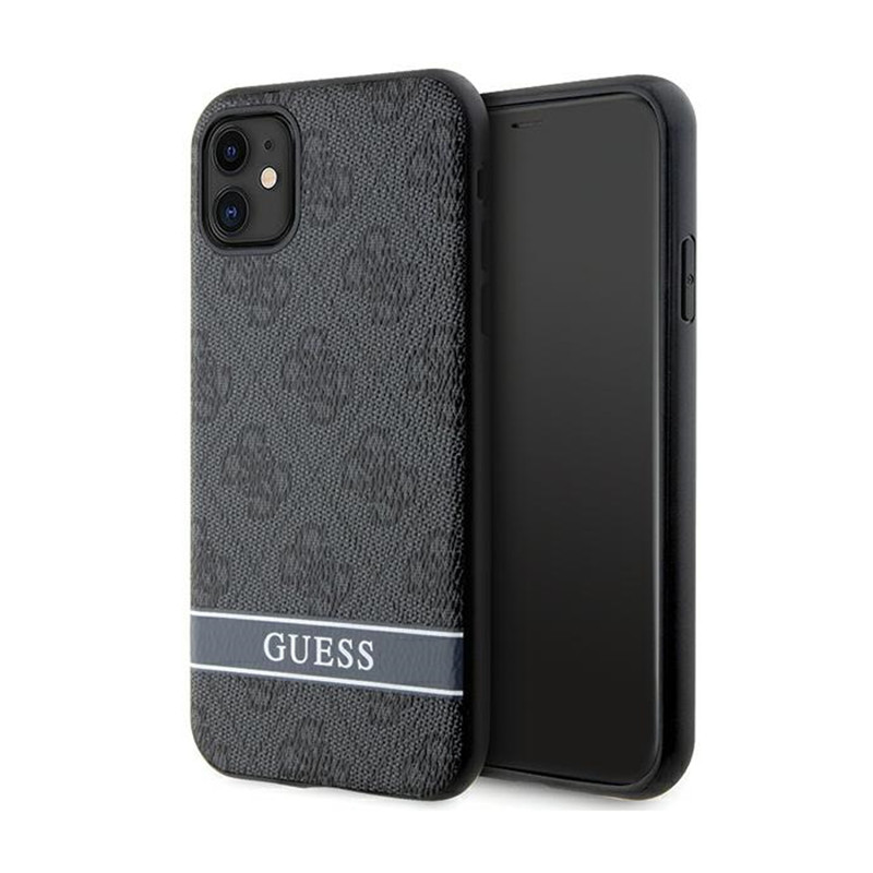 Etui Do iPhone 11 / iPhone XR Guess 4G Printed Stripe Szary