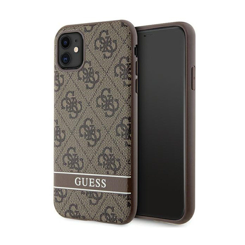 Etui Do iPhone 11 / iPhone XR Guess 4G Printed Stripe Brązowy
