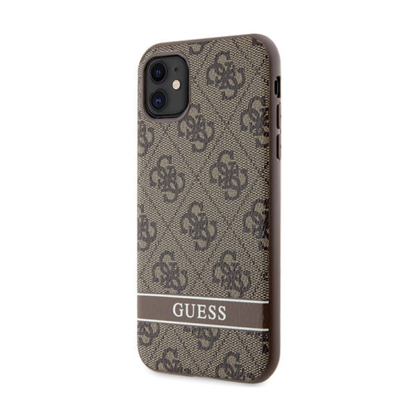 Etui Do iPhone 11 / iPhone XR Guess 4G Printed Stripe Brązowy