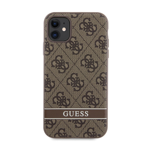 Etui Do iPhone 11 / iPhone XR Guess 4G Printed Stripe Brązowy