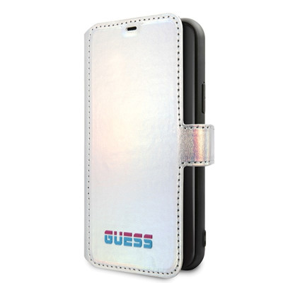 Etui Do iPhone 11 Pro Guess Iridescent Booktype Srebrny