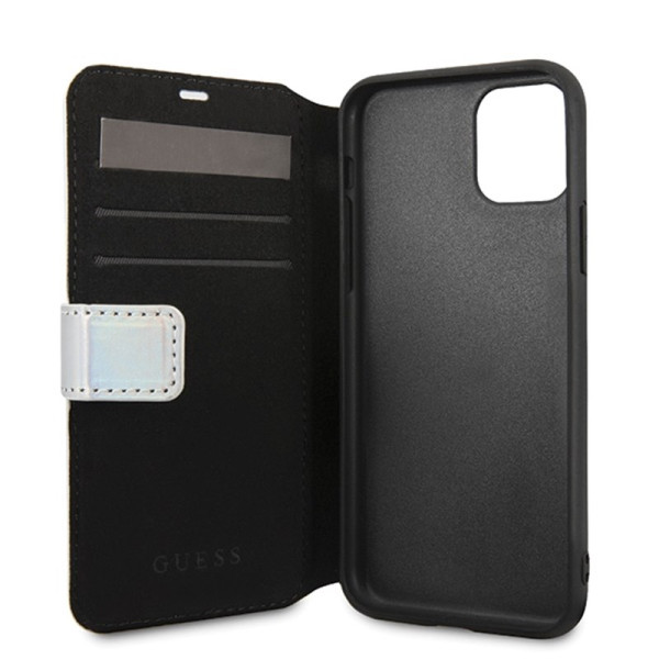 Etui Do iPhone 11 Pro Guess Iridescent Booktype Srebrny