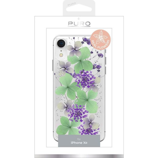 Etui Do iPhone XR ( Prawdziwe Płatki Kwiatów Zielone ) Puro Glam Hippie Chic Cover Przezroczysty