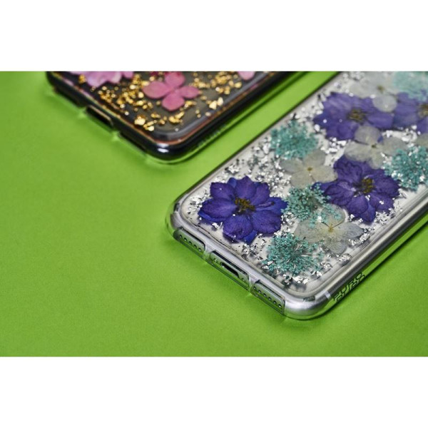 Etui Do iPhone XR ( Prawdziwe Płatki Kwiatów Zielone ) Puro Glam Hippie Chic Cover Przezroczysty
