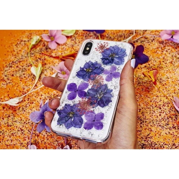 Etui Do iPhone XR ( Prawdziwe Płatki Kwiatów Zielone ) Puro Glam Hippie Chic Cover Przezroczysty