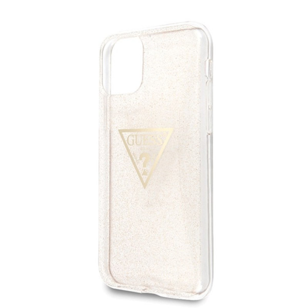 Etui Do iPhone 11 Pro Guess Solid Glitter Triangle Złoty