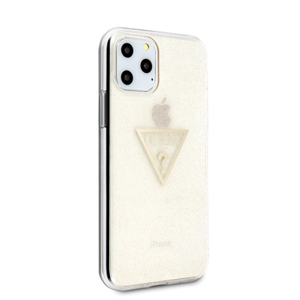 Etui Do iPhone 11 Pro Guess Solid Glitter Triangle Złoty