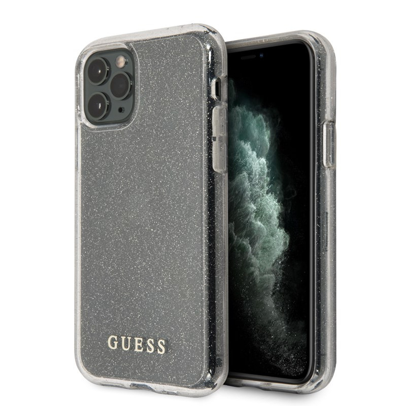 Etui Do iPhone 11 Pro Guess Glitter Case Srebrny