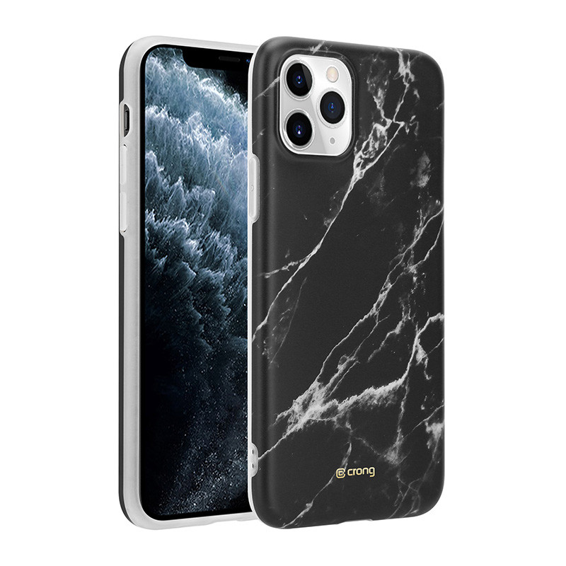 Etui Do iPhone 11 Pro Crong Marble Case Czarny