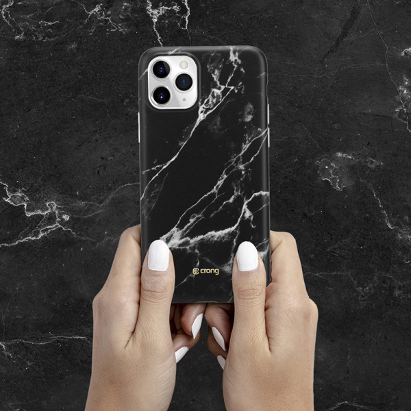 Etui Do iPhone 11 Pro Crong Marble Case Czarny