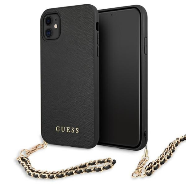 Etui Do iPhone 11 Guess Saffiano Chain Czarny