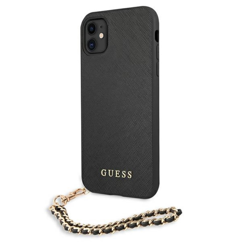 Etui Do iPhone 11 Guess Saffiano Chain Czarny
