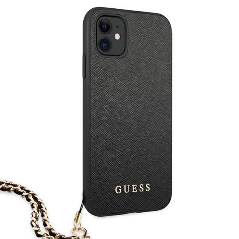 Etui Do iPhone 11 Guess Saffiano Chain Czarny