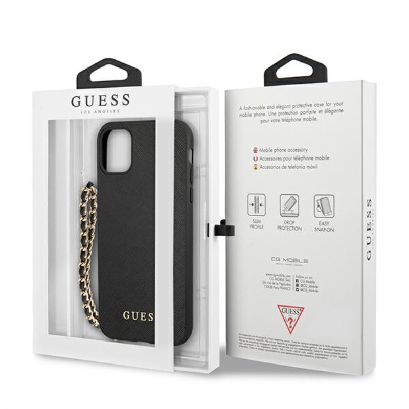 Etui Do iPhone 11 Guess Saffiano Chain Czarny